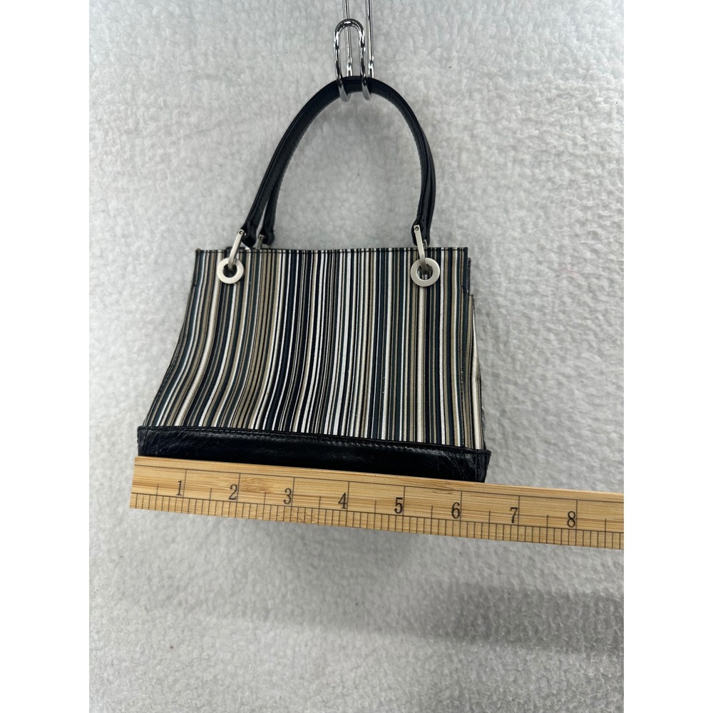 Charles Jourdan Striped Satchel Top Handle Bag Designer Purse Made in Spain - Picture 4 of 10